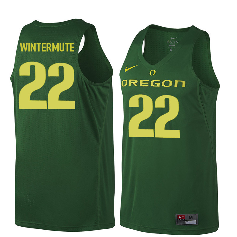Men Oregon Ducks #22 Slim Wintermute College Basketball Jerseys Sale-Dark Green